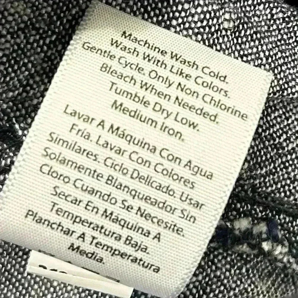 Time & Tru Wide Leg Pants Size XS 0/2 Linen Blend Blue Denim Color Smocked Waist - Picture 10 of 11